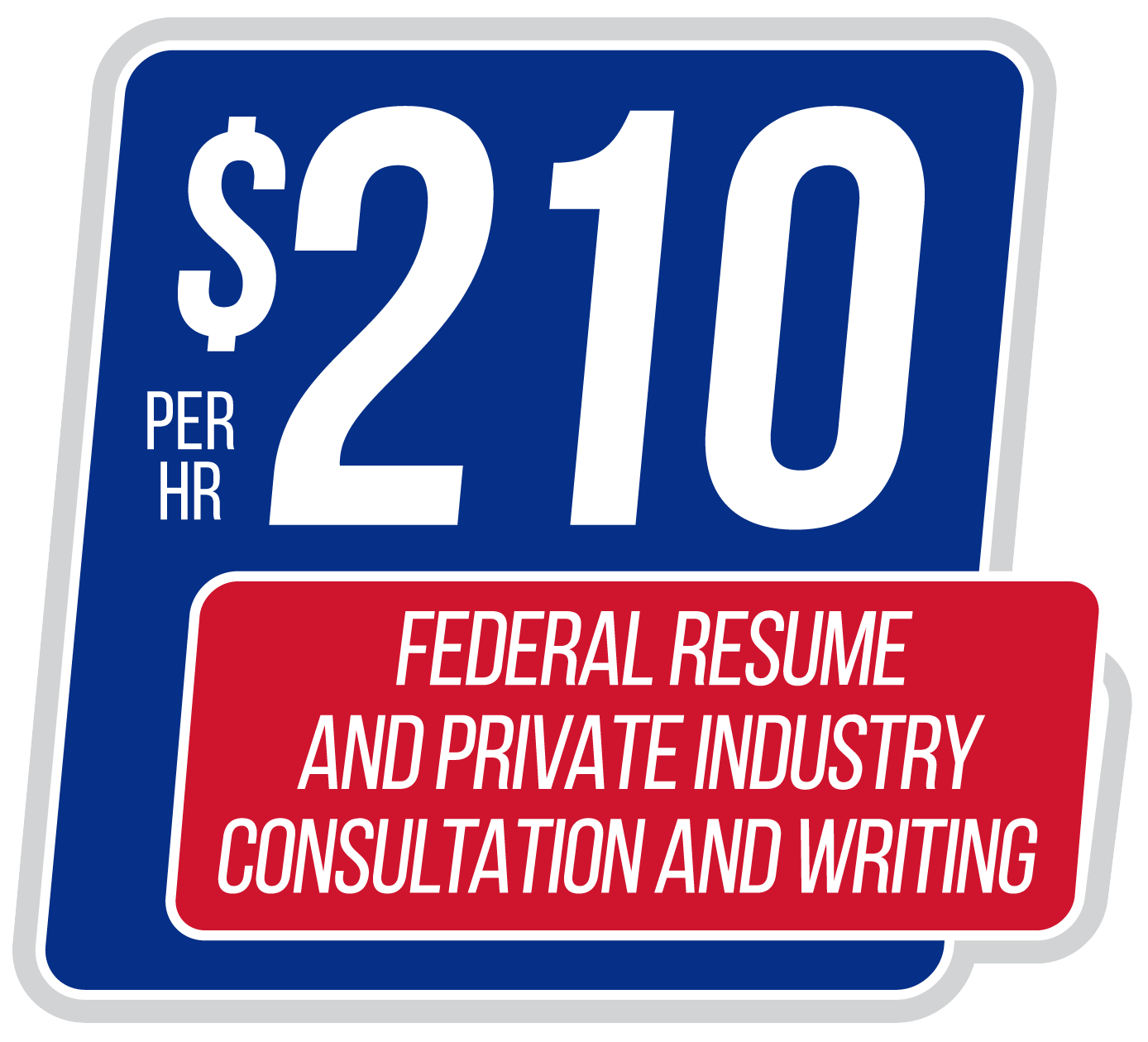$210 per hour, federal resume and private industry consultation and writing