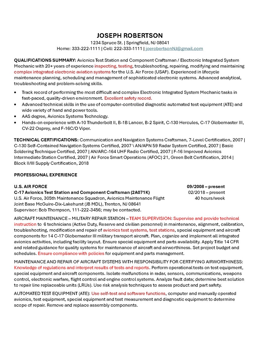 USAJOBS upload resume, page 1 of 2