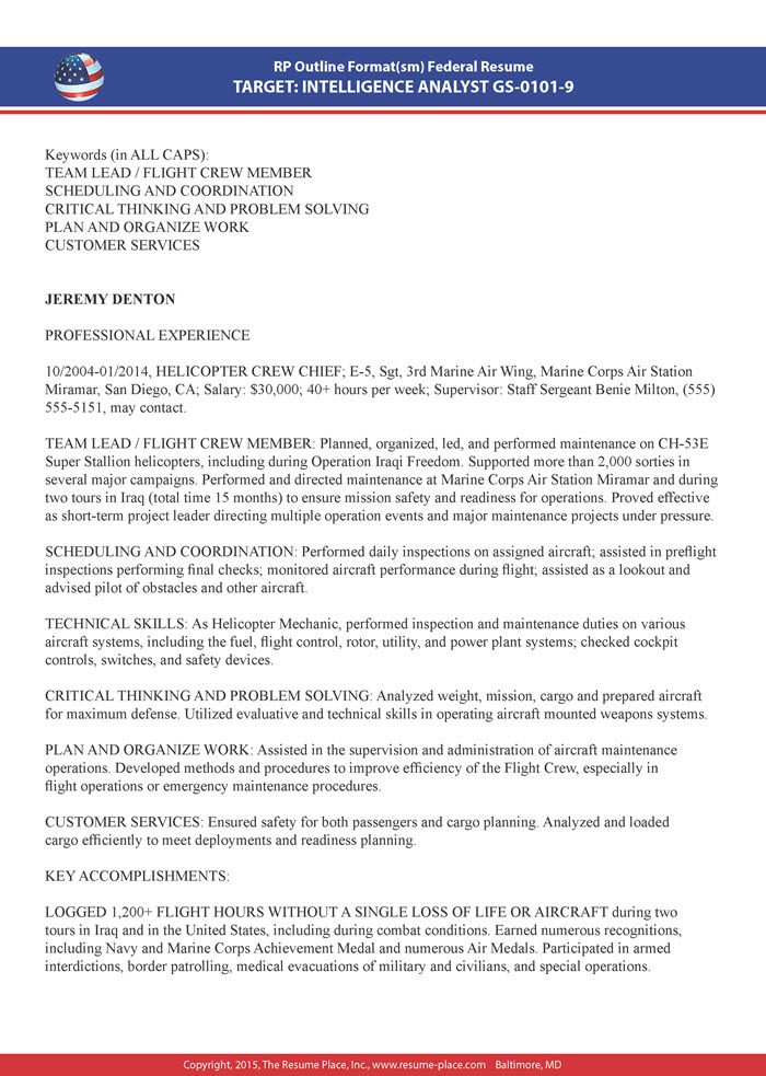 Federal Government Resume Template Download For Your Needs